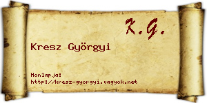 Kresz Györgyi névjegykártya
